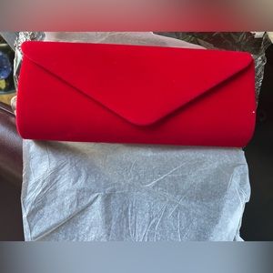 Brand New - Vibrant Red Clutch Purse w/ strap